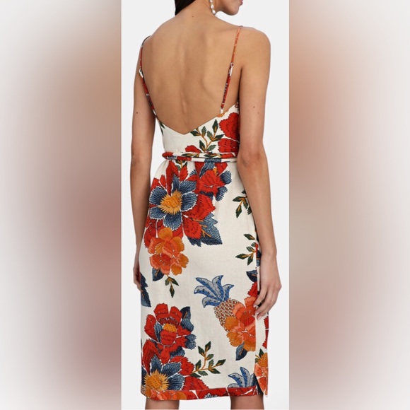 FARM Rio Pineapple Flowers Midi Dress, sz S - Picture 2 of 16